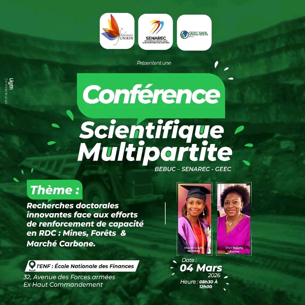 Conférence scientifique multipartite 2026 : BEBUC, SENAREC et GEEC SARL unissent leurs expertises pour promouvoir la recherche doctorale et le renforcement des capacités en RDC