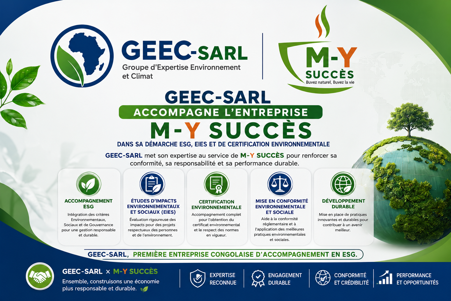 GEEC SARL accompagne M.Y SUCCESS dans sa démarche ESG, EIES et de certification environnementale